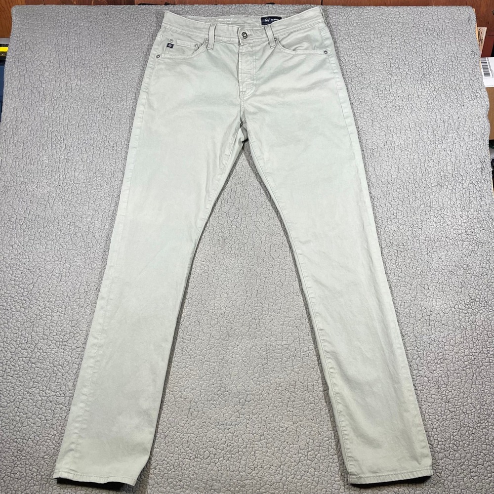 AG Everett Pants Mens 32x34 Slim Straight Chino Khaki Sage Green Casual